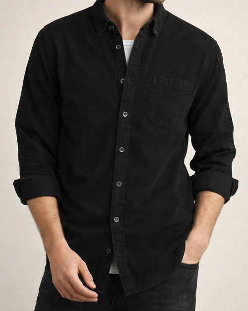 Fall and Winter New Men's Long-sleeved Shirt Corduroy Lapel Buttons Loose Casual Shirt | JRSEE:45335da8-c842-4fa3-988a-31f99865509c