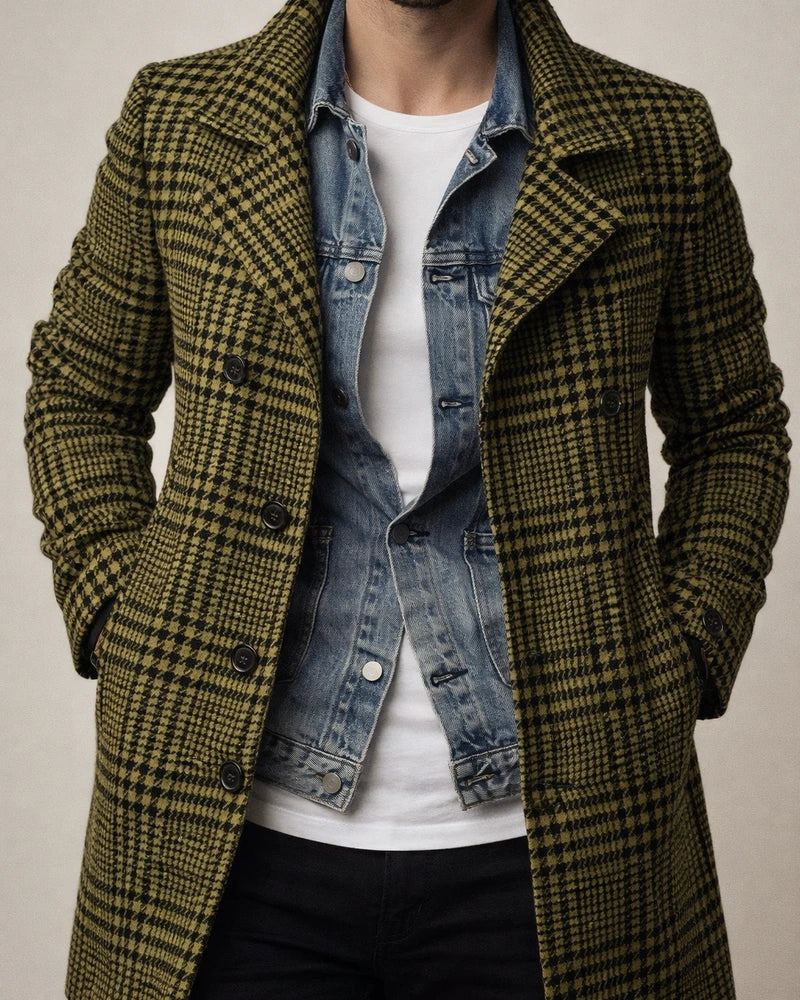 Fall and Winter New Side Seam Pockets Fashion Plaid Lapel Coat Casual Fashion Medium-length Coat | JRSEE:7c4f7e30-cc9e-4a3d-9777-3c6c749fefe0