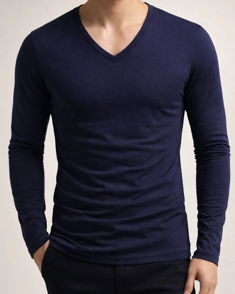 Fall New Arrival Color Long Sleeve T-Shirt Men's Fitted Crew Neck Slim-Fit Base Layer Versatile T-Shirt Top | JRSEE:581dc62f-36fd-4e42-9629-982f93418e17