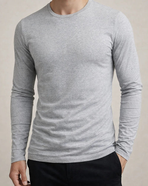Fall New Arrival Color Long Sleeve T-Shirt Men's Fitted Crew Neck Slim-Fit Base Layer Versatile T-Shirt Top | JRSEE:619942a3-9959-41e7-a1aa-509c15a48b8c