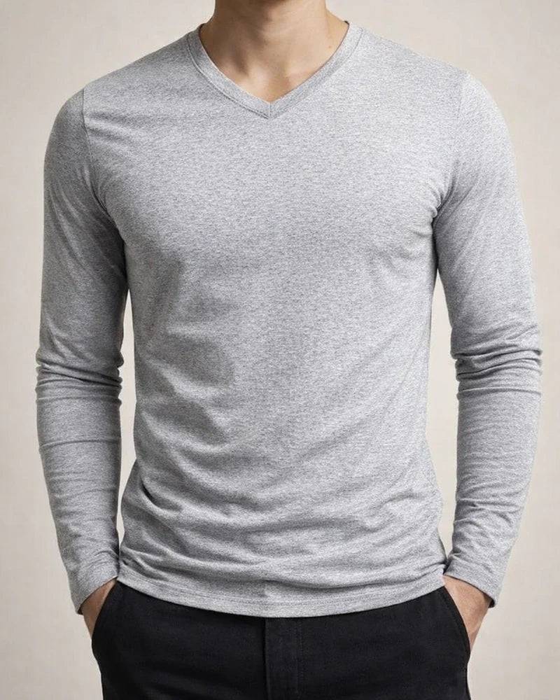 Fall New Arrival Color Long Sleeve T-Shirt Men's Fitted Crew Neck Slim-Fit Base Layer Versatile T-Shirt Top | JRSEE:5d1501d9-e83b-4e28-a021-4e3c203cb9d3