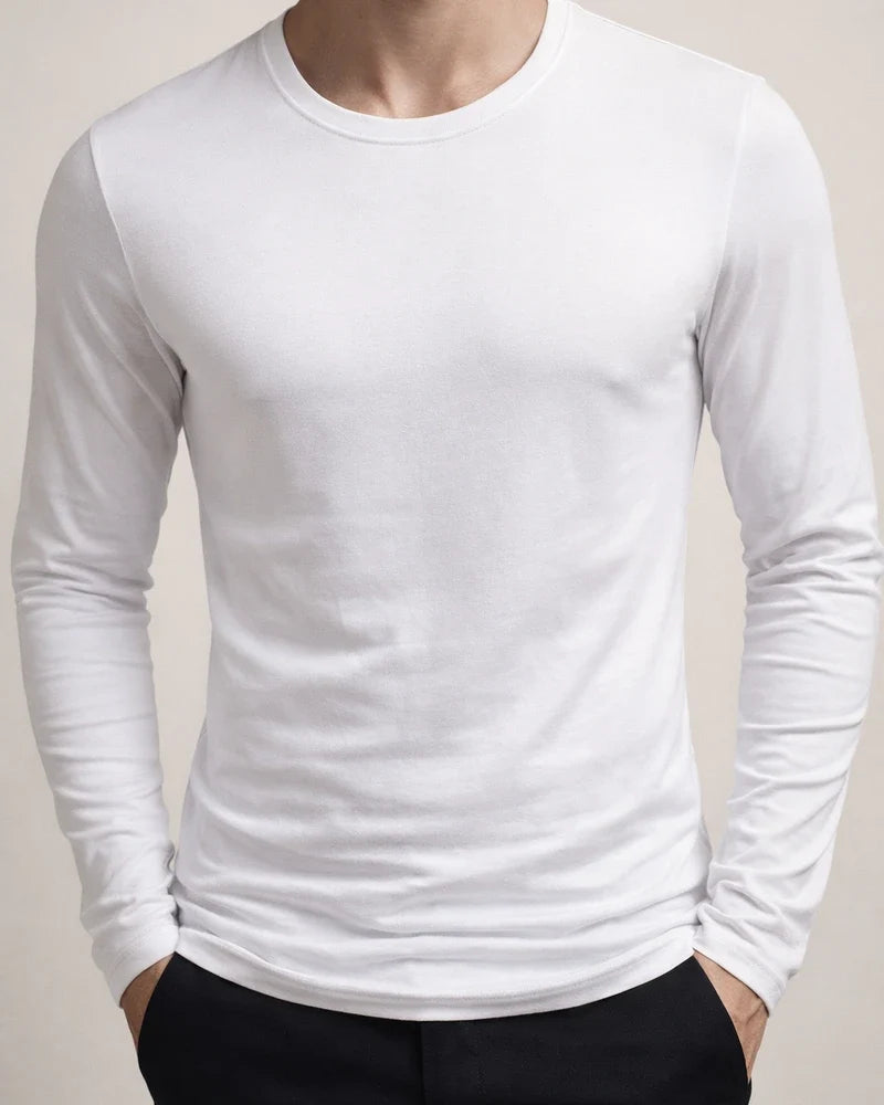 Fall New Arrival Color Long Sleeve T-Shirt Men's Fitted Crew Neck Slim-Fit Base Layer Versatile T-Shirt Top | JRSEE:dde33940-7fcd-4530-8b95-ea45913b9555