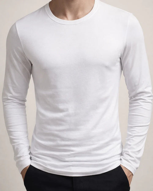 Fall New Arrival Color Long Sleeve T-Shirt Men's Fitted Crew Neck Slim-Fit Base Layer Versatile T-Shirt Top | JRSEE:dde33940-7fcd-4530-8b95-ea45913b9555