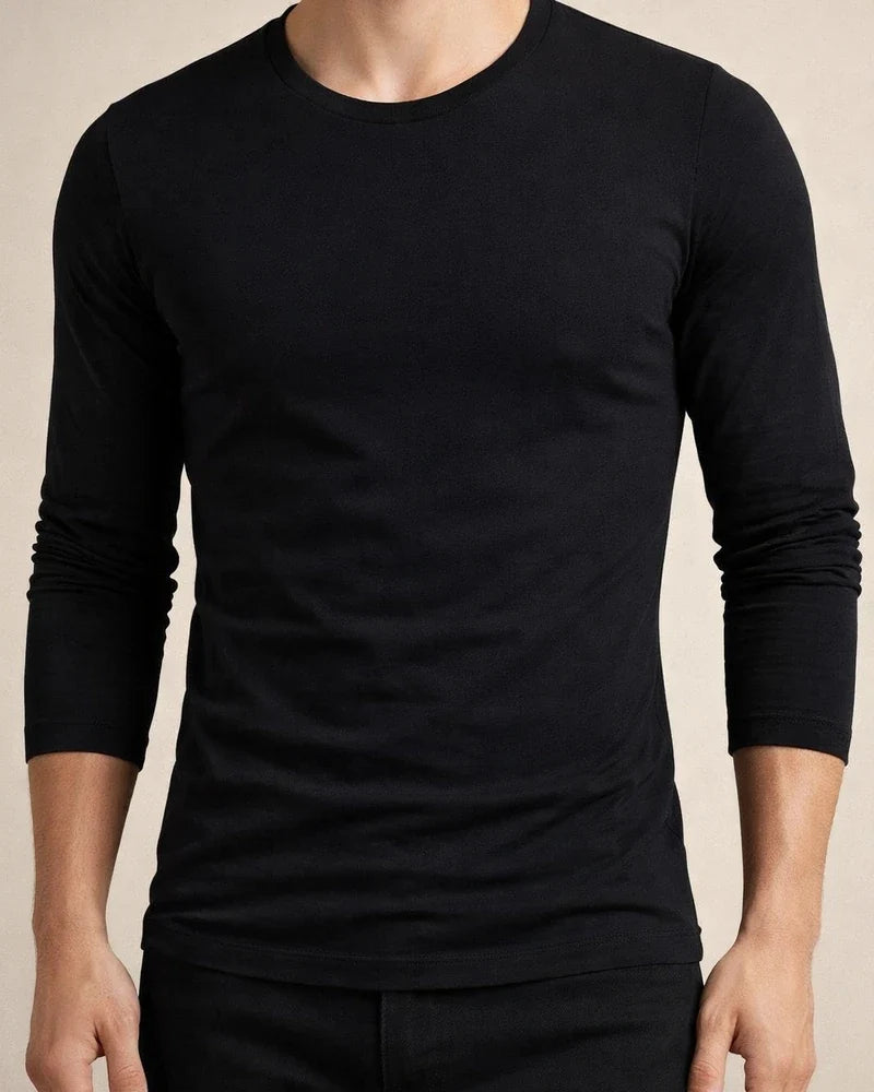 Fall New Arrival Color Long Sleeve T-Shirt Men's Fitted Crew Neck Slim-Fit Base Layer Versatile T-Shirt Top | JRSEE:ad57f01e-2a4b-4fd3-a480-2f75c763d418