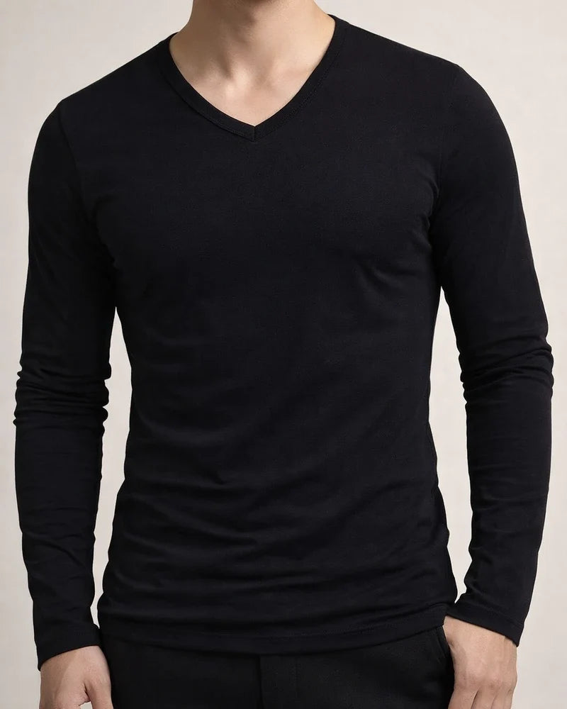 Fall New Arrival Color Long Sleeve T-Shirt Men's Fitted Crew Neck Slim-Fit Base Layer Versatile T-Shirt Top | JRSEE:a94211ff-6d73-4703-ae3f-067fb1997425