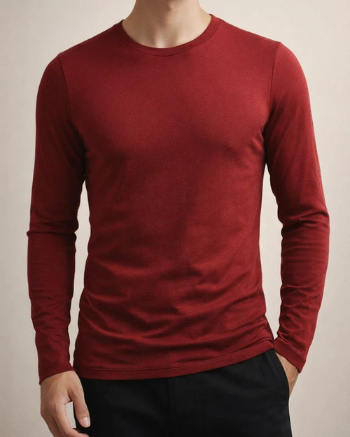 Fall New Arrival Color Long Sleeve T-Shirt Men's Fitted Crew Neck Slim-Fit Base Layer Versatile T-Shirt Top | JRSEE:5e88caa7-548b-4eca-9481-51a48655ae31