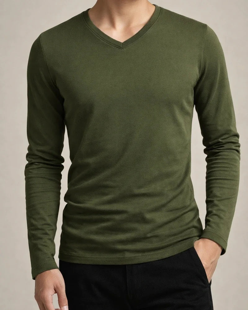 Fall New Arrival Color Long Sleeve T-Shirt Men's Fitted Crew Neck Slim-Fit Base Layer Versatile T-Shirt Top | JRSEE:d0953fc2-4312-4829-9f4d-3aee36d0d00c