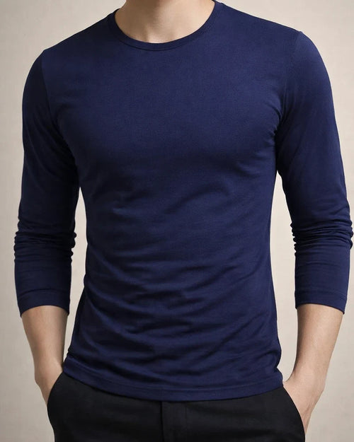 Fall New Arrival Color Long Sleeve T-Shirt Men's Fitted Crew Neck Slim-Fit Base Layer Versatile T-Shirt Top | JRSEE:0db3dd62-45e0-4113-b9bc-f259cf077249