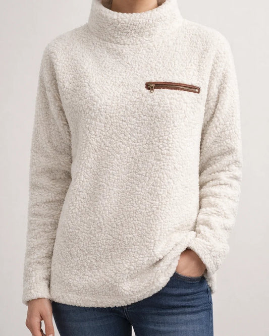 Fall New Arrival Women's Fashion Sweater with Zipper and High Neck Base Layer Top | JRSEE:aa4f1908-9b2d-4683-aab8-352c508ea59f