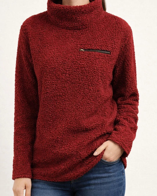 Fall New Arrival Women's Fashion Sweater with Zipper and High Neck Base Layer Top | JRSEE:fa6abb7c-c4e2-4129-a3a1-1cc488e223d1