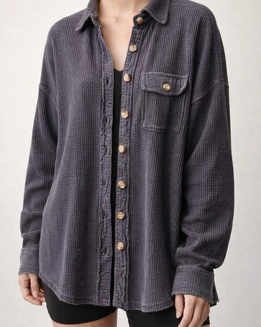 Fall New Jacket Fashion Casual Lapel Single-breasted Pocket Splicing Irregular Loose Type Casual Wind Jacket | JRSEE:e2fb3a22-04bb-4028-8a83-ba3a8dd533d8