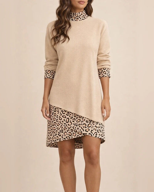 Fall New Long-sleeved Half-high Neck Printed Dress Temperament Elegant Commuter Style Women's Clothing | JRSEE:8bf4802a-64c0-46d2-801a-6068d76be783