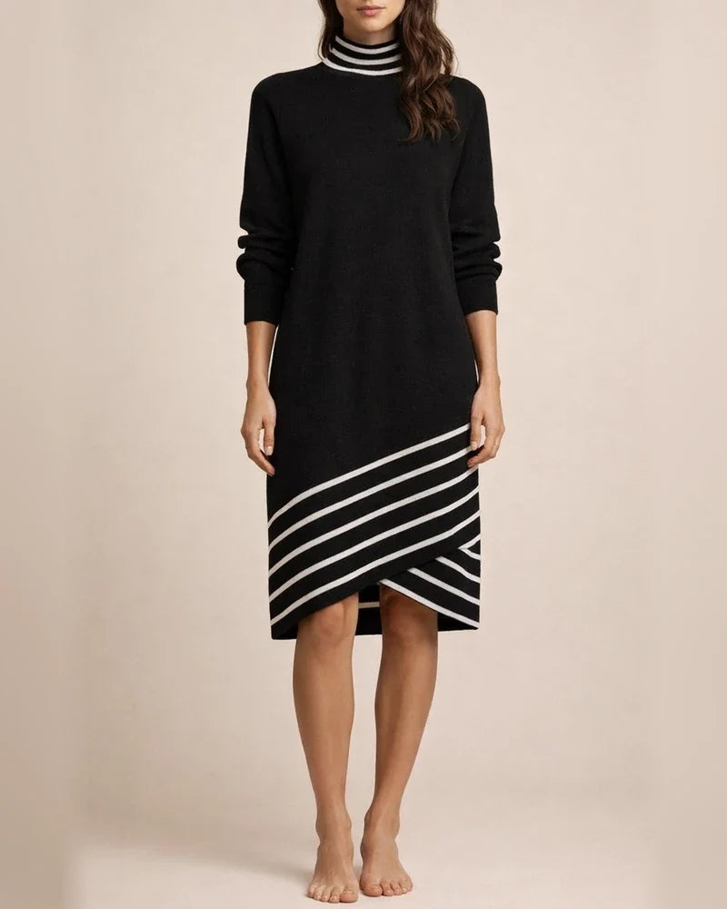 Fall New Long-sleeved Half-high Neck Printed Dress Temperament Elegant Commuter Style Women's Clothing | JRSEE:47681037-5145-4999-889c-1743b99a8e8e