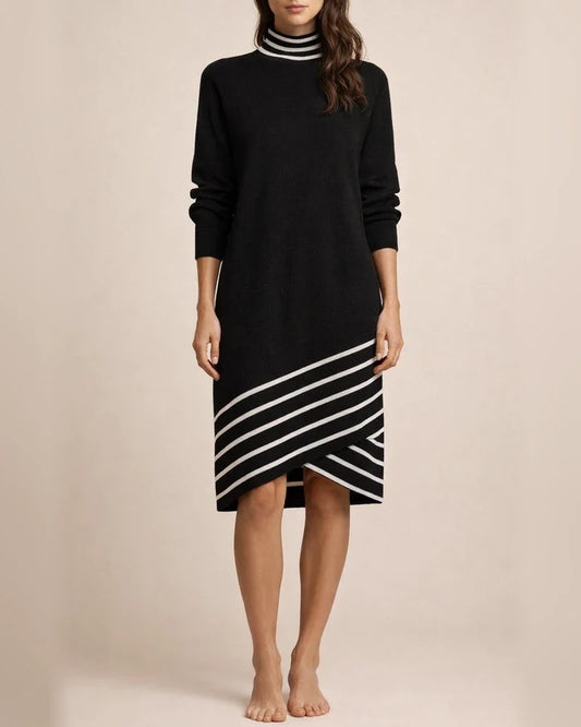 Fall New Long-sleeved Half-high Neck Printed Dress Temperament Elegant Commuter Style Women's Clothing | JRSEE:47681037-5145-4999-889c-1743b99a8e8e