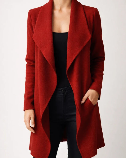 Fall/Winter New Arrival Fashion Women's Lapel Solid Color Wool Coat Mid-Length | JRSEE:ce7b8fb8-fc02-4c04-a230-eeb890b573e5