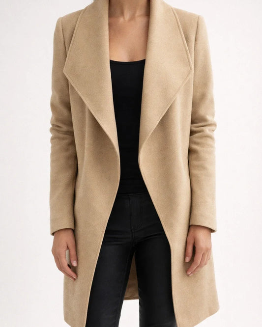 Fall/Winter New Arrival Fashion Women's Lapel Solid Color Wool Coat Mid-Length | JRSEE:b3c73a0e-933a-4578-b82d-05f365195336