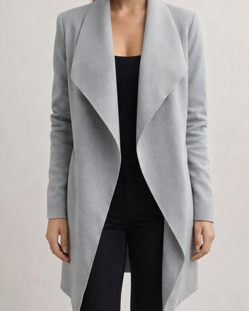 Fall/Winter New Arrival Fashion Women's Lapel Solid Color Wool Coat Mid-Length | JRSEE:45a92cee-89d1-4a3e-b351-eda43070bd4e