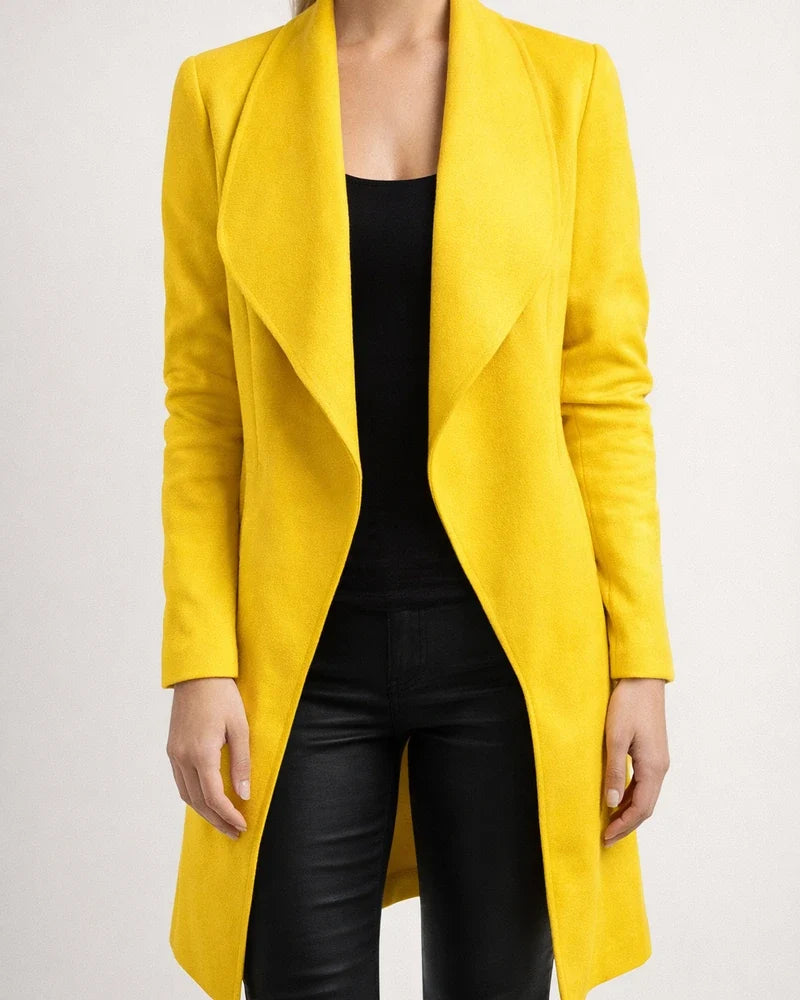 Fall/Winter New Arrival Fashion Women's Lapel Solid Color Wool Coat Mid-Length | JRSEE:038d21ce-37db-43e7-863c-3ee893933877