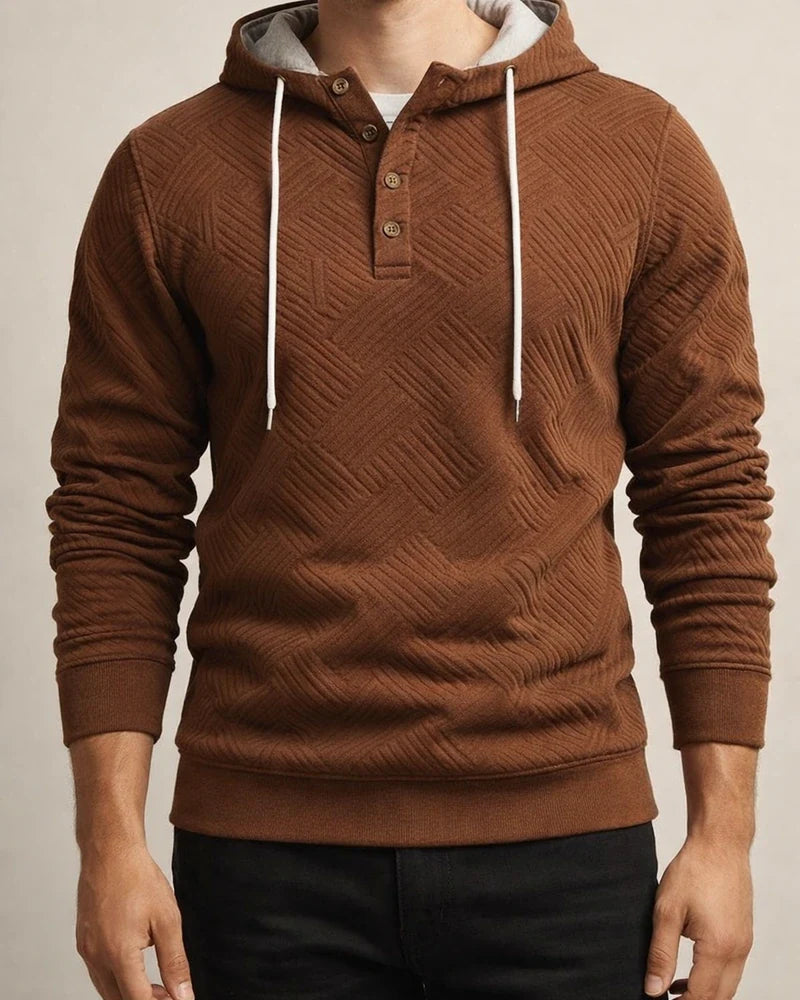 Fall/Winter New Arrival Men's Solid Color Jacquard Hooded Sweatshirt - Loose-Fit Casual Top | JRSEE:1703caa1-152c-4d91-b9f9-b4ae88561a27
