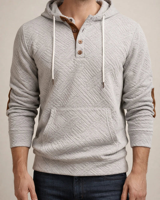 Fall/Winter New Arrival Men's Solid Color Jacquard Hooded Sweatshirt - Loose-Fit Casual Top | JRSEE:9d1c13bd-3996-447b-b569-4c0128a1b69d