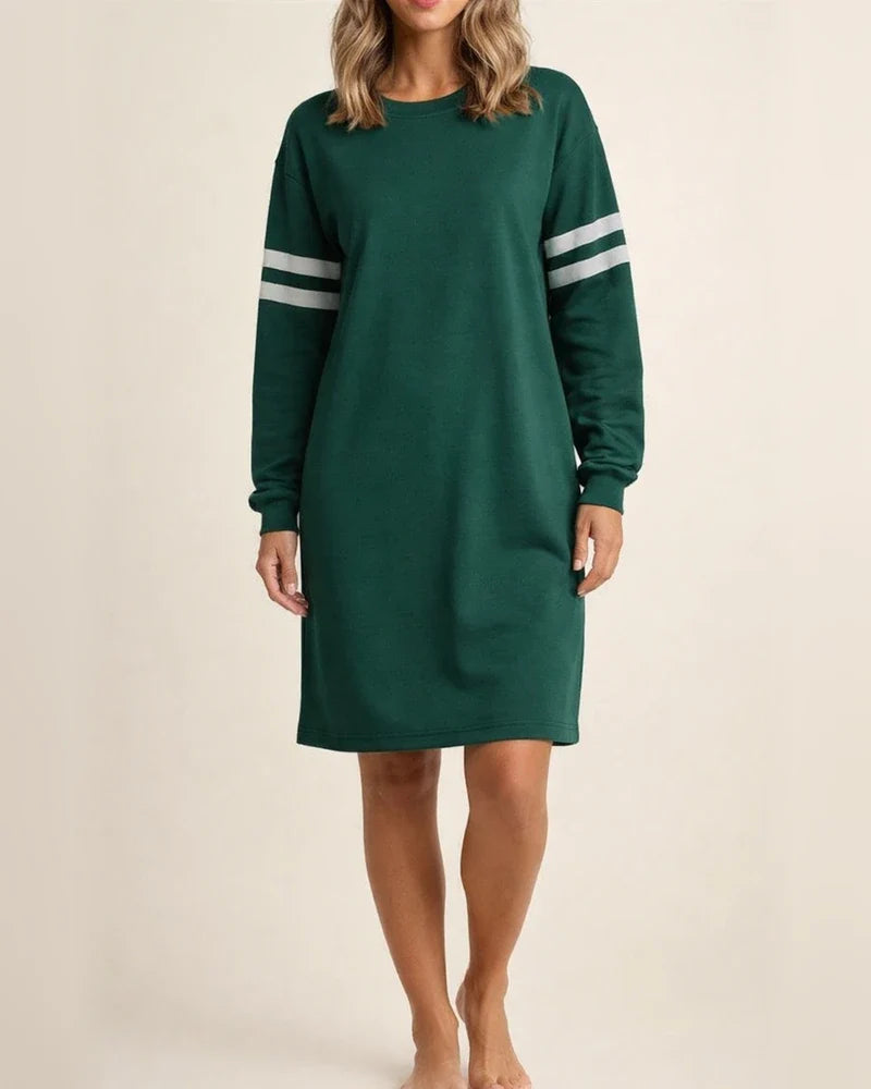 Fall/Winter New Arrival Striped Women's Casual Loose-Fit Crew Neck Dress | JRSEE:4f12e497-9bed-4250-98f5-5b271e64c411