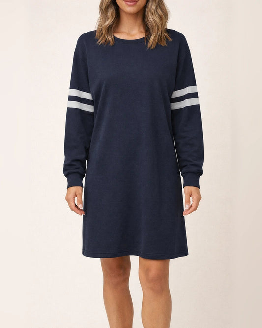 Fall/Winter New Arrival Striped Women's Casual Loose-Fit Crew Neck Dress | JRSEE:4ca8a1cf-8595-4e4e-ba11-83af09eee7f7