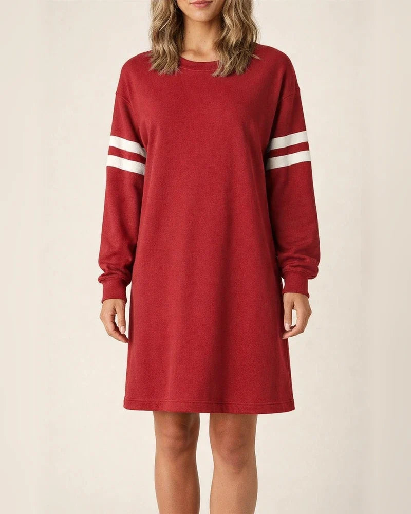 Fall/Winter New Arrival Striped Women's Casual Loose-Fit Crew Neck Dress | JRSEE:c32954bd-2e92-4928-bcb7-36b5a57439e1