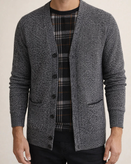 Fall/Winter New Arrival Trendy Casual Heavyweight V-Neck Men's Knit Cardigan Jacket | JRSEE:0570f9c8-2090-4714-b977-710c6a6616f3