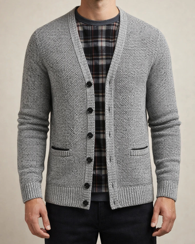 Fall/Winter New Arrival Trendy Casual Heavyweight V-Neck Men's Knit Cardigan Jacket | JRSEE:c2f1de01-1b1b-42c1-a706-1a7471e96764