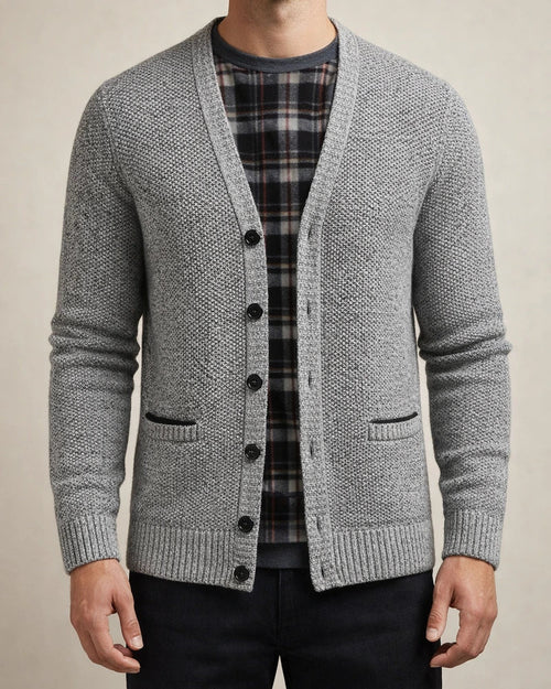 Fall/Winter New Arrival Trendy Casual Heavyweight V-Neck Men's Knit Cardigan Jacket | JRSEE:c2f1de01-1b1b-42c1-a706-1a7471e96764