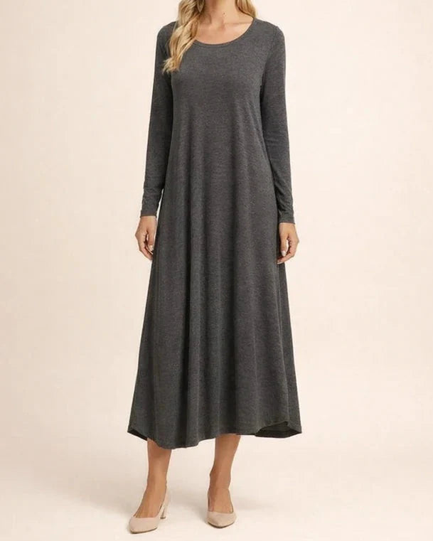 Fall/Winter New Arrival Women's Solid Color Knit Curved Hem Loose Dress | JRSEE:b7cc86d2-48dd-4bf0-9079-8b41732b3d05