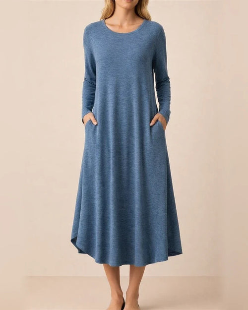 Fall/Winter New Arrival Women's Solid Color Knit Curved Hem Loose Dress | JRSEE:0cb25939-0083-46a6-b5f1-1e77627c10ff