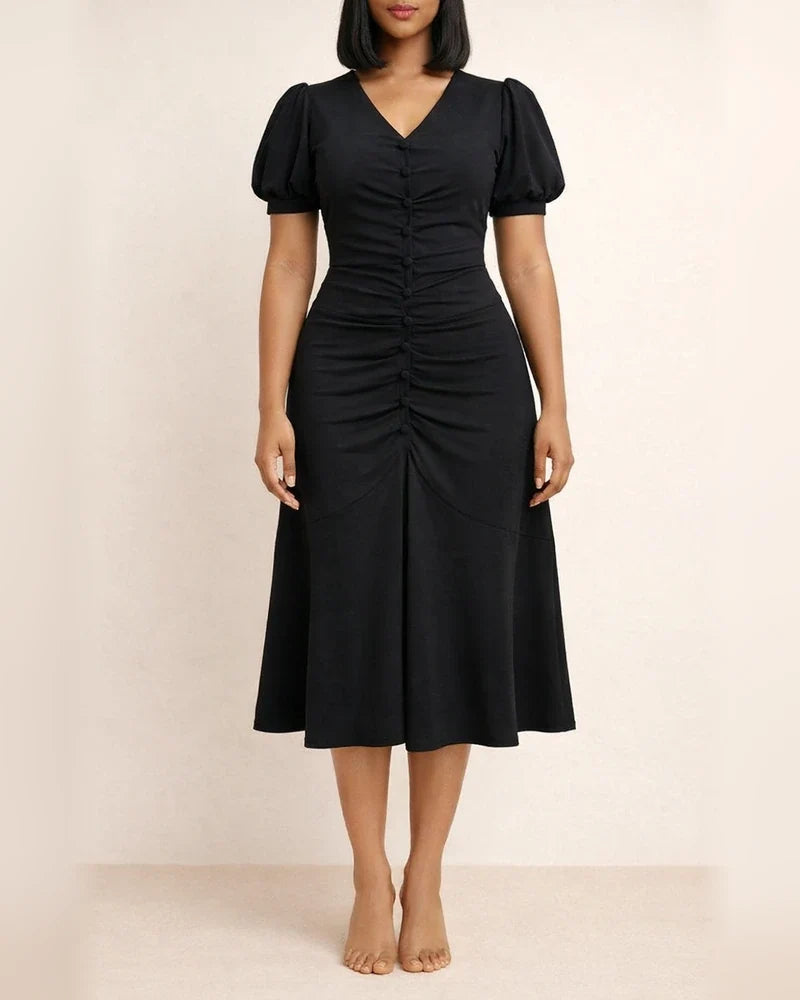 Fashion Commuter Elegant Professional Solid Color Dress | JRSEE:d6b91bf4-20d8-46db-a8c1-82b1af4fe258