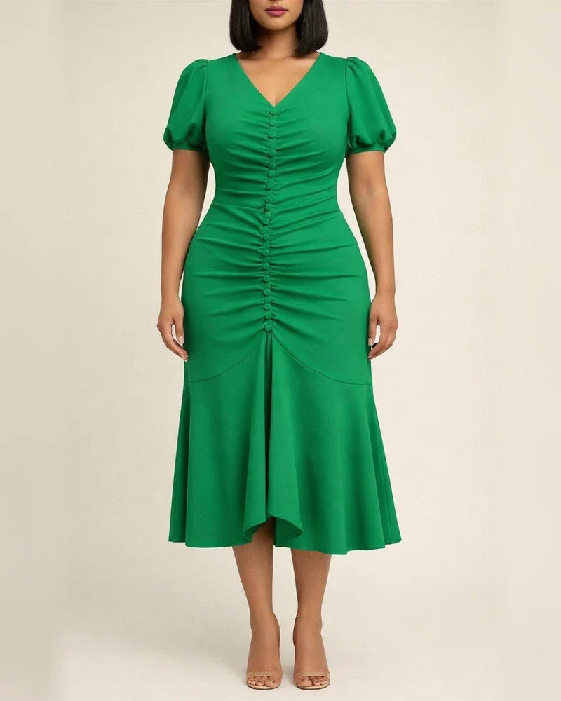 Fashion Commuter Elegant Professional Solid Color Dress | JRSEE:64025d88-55b4-4a5a-a190-326ca54477b3