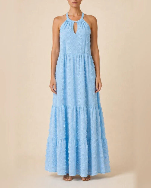 Fashion Neck Hanging Three-dimensional Flower Cake Long Dress | JRSEE:d29ebf42-fcbe-48c0-b033-6a5c33c450d8