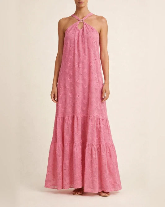 Fashion Neck Hanging Three-dimensional Flower Cake Long Dress | JRSEE:45a54c9b-0b75-4003-b1ec-1bea2eacc27f