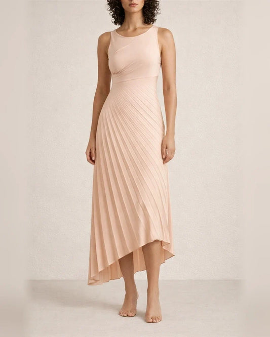 Fashion One Shoulder Sun Ruffle Satin Solid Color Dress | JRSEE:9a41e6f7-64da-4d65-a5d0-6d2953bd4b50