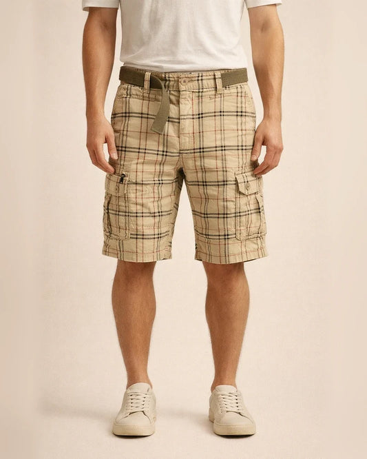 Fashion Plaid Printed Work Shorts Men's Summer New Casual Five-minute Pants | JRSEE:c46266b8-a42e-4463-8e5e-5b48907c00ef