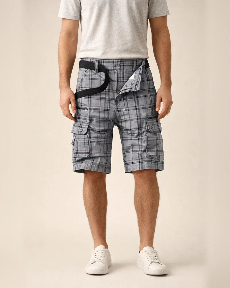 Fashion Plaid Printed Work Shorts Men's Summer New Casual Five-minute Pants | JRSEE:607719b1-4342-439d-a150-af4eff733e09