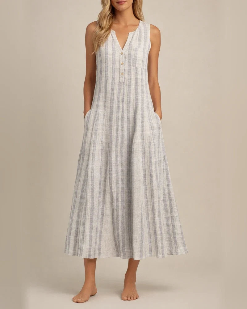 Fashion Plus Size Women's Sleeveless V-neck Dress | JRSEE:10ca120e-f38e-478d-984c-733394c93918