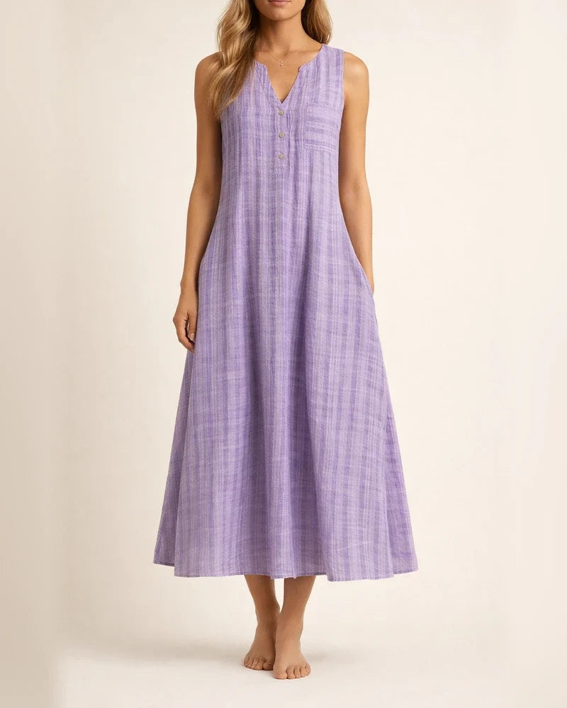 Fashion Plus Size Women's Sleeveless V-neck Dress | JRSEE:c3bb3d85-0574-4c95-857e-392765b7d00b