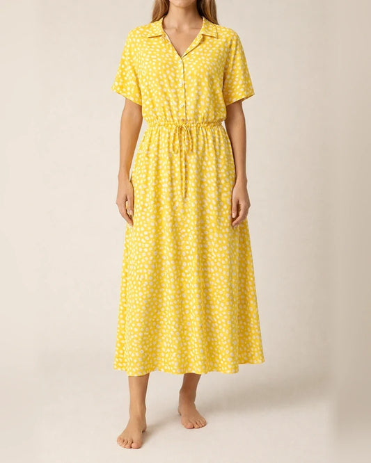 Fashion Women's Summer Polka Dot Print Short-sleeved Mid-length Dresses | JRSEE:c151bcdc-d9c8-458a-b731-94f3ba157af9