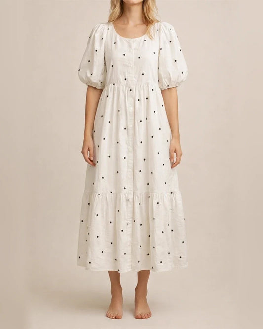 Fashion Women's Summer Short-sleeved Stand-up Collar Print Loose Casual Temperament Commuter Dresses Women | JRSEE:f42f4e9f-8d74-4b3a-a092-5e401e14b1e2