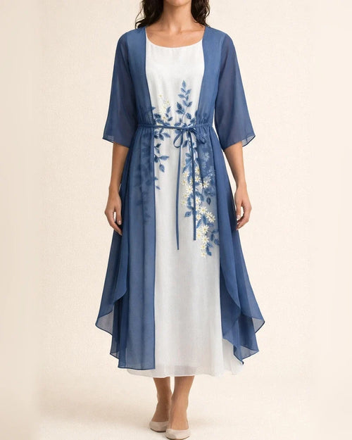 Fashionable and Elegant Lace Chiffon Dress Two Piece Set | JRSEE:a9e1cb4d-8cda-400c-9d34-241e6f0046b7