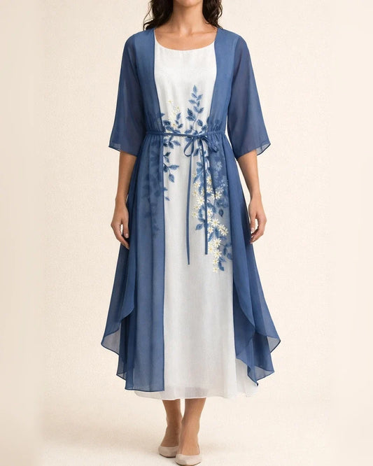 Fashionable and Elegant Lace Chiffon Dress Two Piece Set | JRSEE:a9e1cb4d-8cda-400c-9d34-241e6f0046b7
