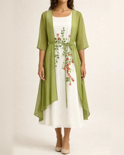 Fashionable and Elegant Lace Chiffon Dress Two Piece Set | JRSEE:3f2743ab-b8eb-4b7b-a83f-c30cc066d3d7
