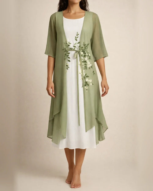 Fashionable and Elegant Lace Chiffon Dress Two Piece Set | JRSEE:54924291-1235-480f-ad40-c91a0faec0f4