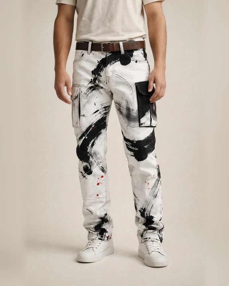 Fashionable Men's Long Pants: Retro Workwear Pants with 3D Print | JRSEE:341c9c5e-71a8-4e8f-877f-3d6f3c0a22b5