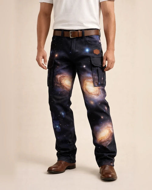 Fashionable Men's Long Pants: Retro Workwear Pants with 3D Print | JRSEE:ee282183-a941-4c5c-80cf-6c2127b5abb1