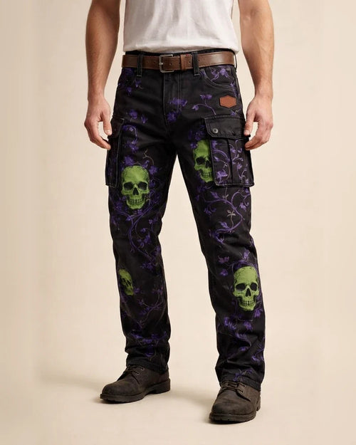 Fashionable Men's Long Pants: Retro Workwear Pants with 3D Print | JRSEE:51920fd4-3ccc-4d82-8ce3-ed5643087f3f